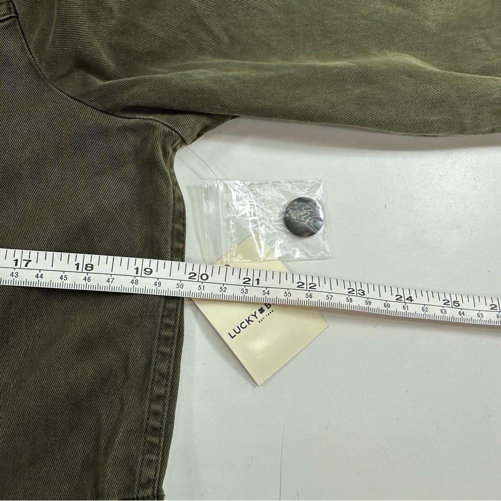 NWT Lucky Brand Green Chambray Utility Jacket Women’s Small Petite Zip Button - Picture 6 of 8